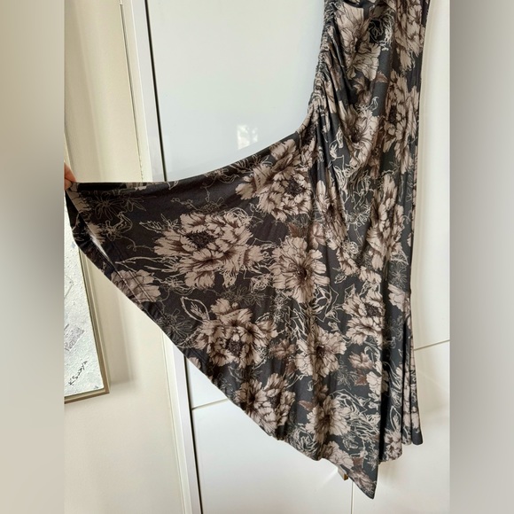 NWT Size XS- Daily Practice Anthropologie Printed Ruched Asymmetrical-Hem Dress - Picture 4 of 16